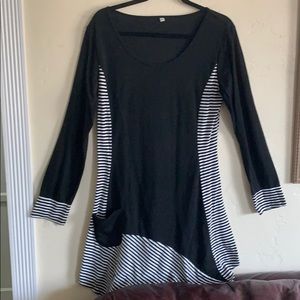 Gothic black and white long sleeve top